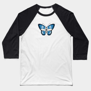 Quebec Flag Butterfly Baseball T-Shirt